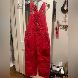 The Hey Gang The Kneepatch Overalls Japanese Canvas red